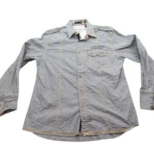 English Laundry John Lennon I Am The Walrus Shirt Mens XL Black White Gingham